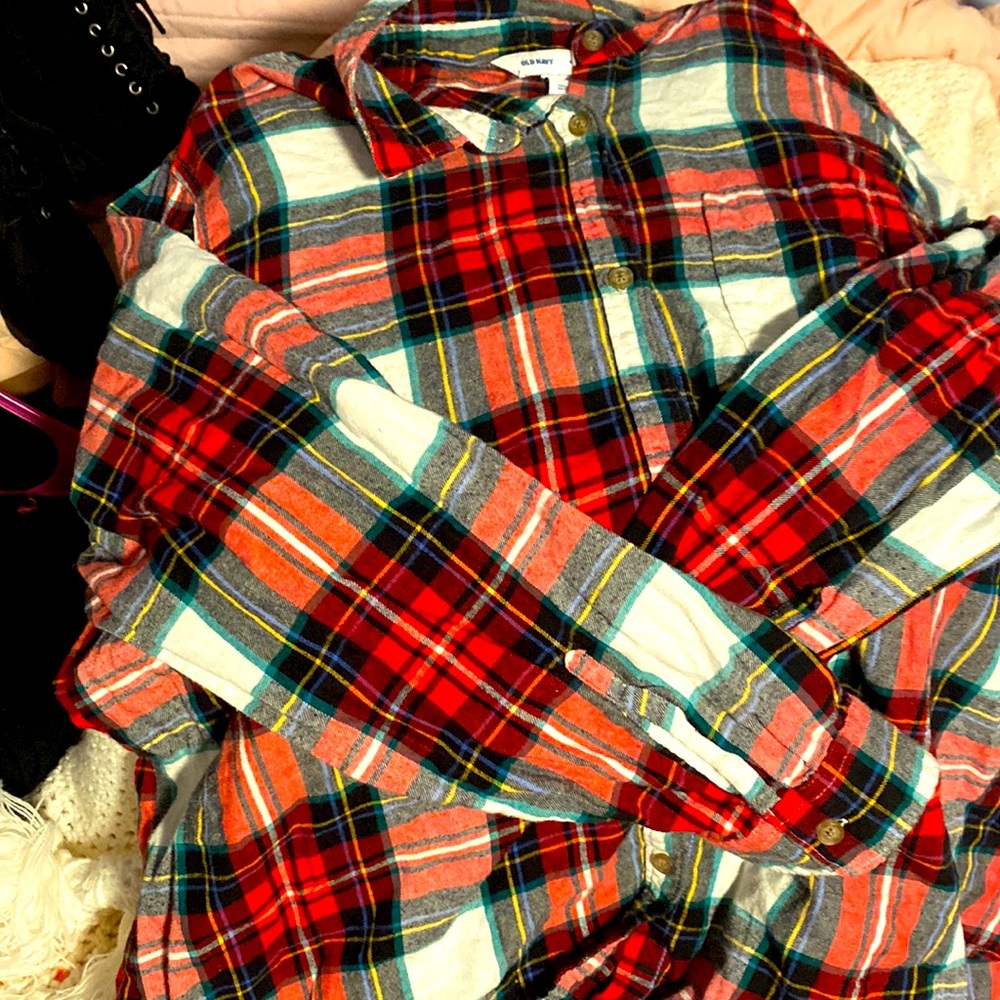Plaid long sleeve button down